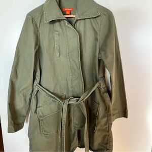 Joe Fresh Utility Jacket with Waist Tie – Women’s Small Olive Green Oversized